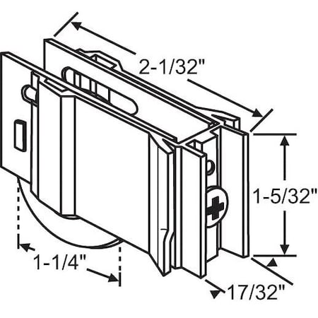 Strybuc Patio Door Roller Assembly 9-371SS